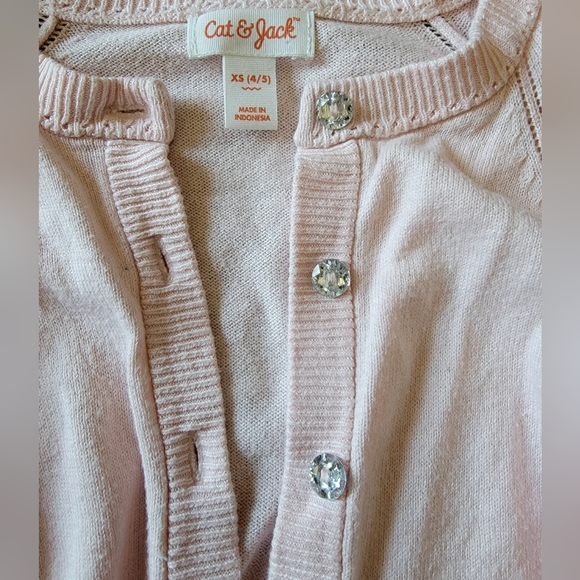 Cat & Jack Other - Little girls' light pink sweater with shiny buttons
